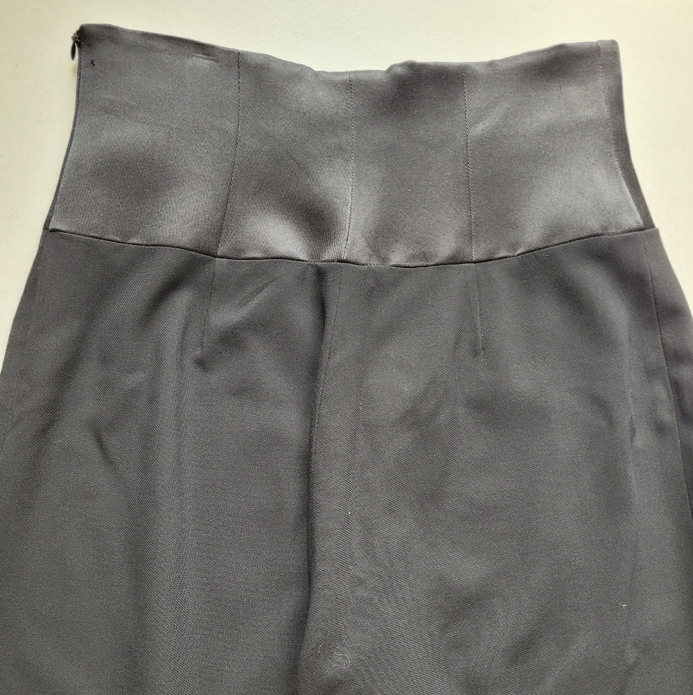 SM Ron Leal Black Wool Wide Leg Pants High Waist Made in Canada - Picture 9 of 12